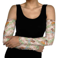 Beige Palaka Hula Girls Seamless Hawaii Aloha Arm Sleeves LT7 - Polynesian Pride