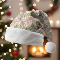 Beige Palaka Hula Girls Seamless Hawaii Aloha Christmas Santa Hat - Polynesian Pride