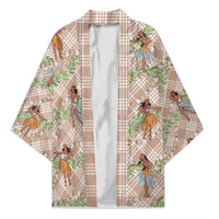 Beige Palaka Hula Girls Seamless Hawaii Aloha Kimono - Polynesian Pride