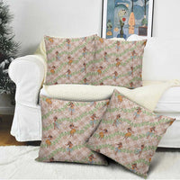 Beige Palaka Hula Girls Seamless Hawaii Aloha Pillow Cover LT7 - Polynesian Pride