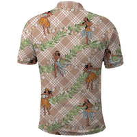 Beige Palaka Hula Girls Seamless Hawaii Aloha Polo Shirt LT7 - Polynesian Pride