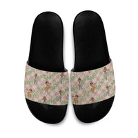 Beige Palaka Hula Girls Seamless Hawaii Aloha Slide Sandals LT7 Beige - Polynesian Pride