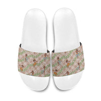 Beige Palaka Hula Girls Seamless Hawaii Aloha Slide Sandals LT7 Beige - Polynesian Pride