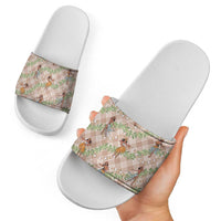 Beige Palaka Hula Girls Seamless Hawaii Aloha Slide Sandals LT7 - Polynesian Pride