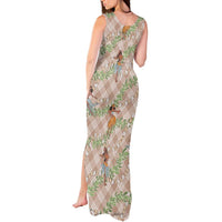 Beige Palaka Hula Girls Seamless Hawaii Aloha Tank Maxi Dress LT7 - Polynesian Pride