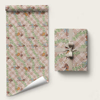 Beige Palaka Hula Girls Seamless Hawaii Aloha Wrapping Paper