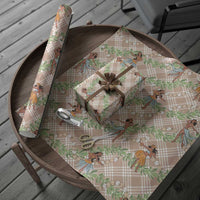 Beige Palaka Hula Girls Seamless Hawaii Aloha Wrapping Paper
