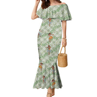 Mint Palaka Hula Girls Seamless Hawaii Aloha Family Matching Mermaid Dress and Hawaiian Shirt - Polynesian Pride