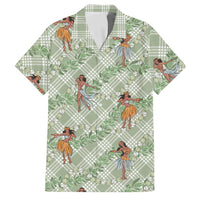 Mint Palaka Hula Girls Seamless Hawaii Aloha Family Matching Tank Maxi Dress and Hawaiian Shirt - Polynesian Pride