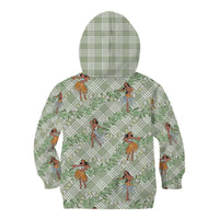 Mint Palaka Hula Girls Seamless Hawaii Aloha Kid Hoodie - Polynesian Pride