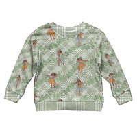 Mint Palaka Hula Girls Seamless Hawaii Aloha Kid Ugly Christmas Sweater LT7 Kid Mint - Polynesian Pride
