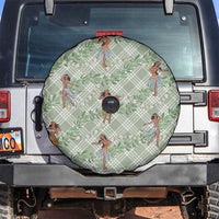 Mint Palaka Hula Girls Seamless Hawaii Aloha Spare Tire Cover LT7 Mint - Polynesian Pride