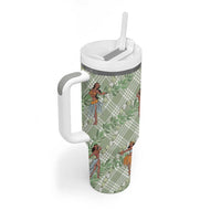 Mint Palaka Hula Girls Seamless Hawaii Aloha Tumbler With Handle LT7 - Polynesian Pride