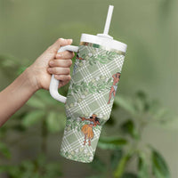 Mint Palaka Hula Girls Seamless Hawaii Aloha Tumbler With Handle LT7 - Polynesian Pride