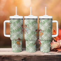 Mint Palaka Hula Girls Seamless Hawaii Aloha Tumbler With Handle LT7 - Polynesian Pride