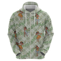Mint Palaka Hula Girls Seamless Hawaii Aloha Zip Hoodie LT7 - Polynesian Pride