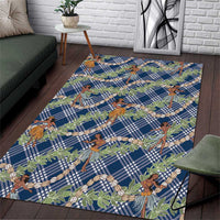Navy Blue Palaka Hula Girls Seamless Hawaii Aloha Area Rug LT7 Navy Blue - Polynesian Pride