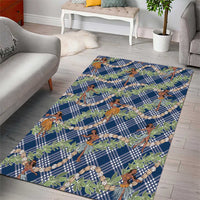 Navy Blue Palaka Hula Girls Seamless Hawaii Aloha Area Rug LT7 - Polynesian Pride