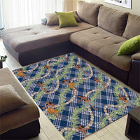 Navy Blue Palaka Hula Girls Seamless Hawaii Aloha Area Rug LT7 - Polynesian Pride