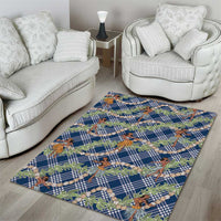 Navy Blue Palaka Hula Girls Seamless Hawaii Aloha Area Rug LT7 - Polynesian Pride