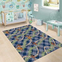 Navy Blue Palaka Hula Girls Seamless Hawaii Aloha Area Rug LT7 - Polynesian Pride