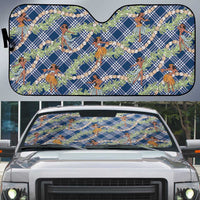 Navy Blue Palaka Hula Girls Seamless Hawaii Aloha Auto Sun Shade LT7 Navy Blue - Polynesian Pride