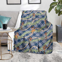Navy Blue Palaka Hula Girls Seamless Hawaii Aloha Blanket - Polynesian Pride