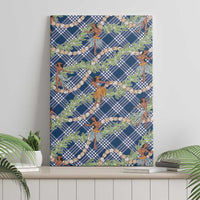 Navy Blue Palaka Hula Girls Seamless Hawaii Aloha Canvas Wall Art LT7 - Polynesian Pride