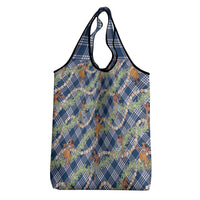 Navy Blue Palaka Hula Girls Seamless Hawaii Aloha Grocery Bag LT7 - Polynesian Pride
