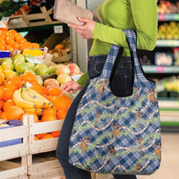 Navy Blue Palaka Hula Girls Seamless Hawaii Aloha Grocery Bag LT7 - Polynesian Pride