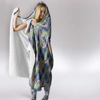 Navy Blue Palaka Hula Girls Seamless Hawaii Aloha Hooded Blanket - Polynesian Pride