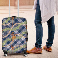 Navy Blue Palaka Hula Girls Seamless Hawaii Aloha Luggage Cover - Polynesian Pride