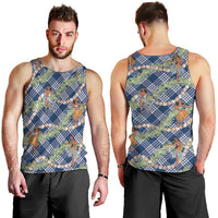 Navy Blue Palaka Hula Girls Seamless Hawaii Aloha Men Tank Top LT7 - Polynesian Pride