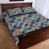 Navy Blue Palaka Hula Girls Seamless Hawaii Aloha Quilt Bed Set LT7 - Polynesian Pride