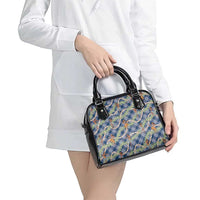 Navy Blue Palaka Hula Girls Seamless Hawaii Aloha Shoulder Handbag - Polynesian Pride