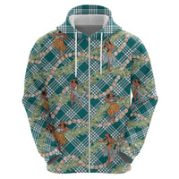 Teal Palaka Hula Girls Seamless Hawaii Aloha Hoodie - Polynesian Pride