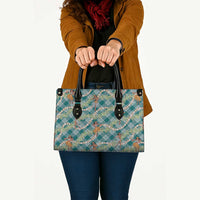 Teal Palaka Hula Girls Seamless Hawaii Aloha Leather Bag - Polynesian Pride