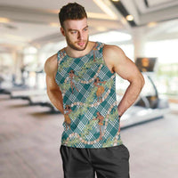 Teal Palaka Hula Girls Seamless Hawaii Aloha Men Tank Top - Polynesian Pride