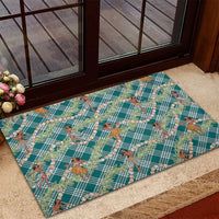 Teal Palaka Hula Girls Seamless Hawaii Aloha Rubber Doormat - Polynesian Pride
