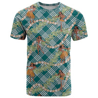 Teal Palaka Hula Girls Seamless Hawaii Aloha T Shirt LT7 Teal - Polynesian Pride