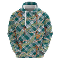 Teal Palaka Hula Girls Seamless Hawaii Aloha Zip Hoodie - Polynesian Pride