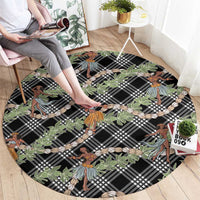 Sable Palaka Hula Girls Seamless Hawaii Aloha Round Carpet - Polynesian Pride