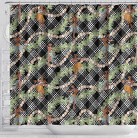 Sable Palaka Hula Girls Seamless Hawaii Aloha Shower Curtain - Polynesian Pride