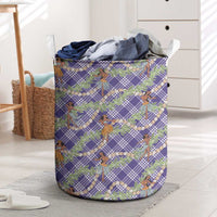 Lavender Palaka Hula Girls Seamless Hawaii Aloha Laundry Basket LT7 Lavender - Polynesian Pride