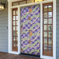 Lavender Palaka Hula Girls Seamless Hawaii Aloha Door Cover LT7 - Polynesian Pride