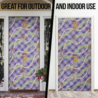 Lavender Palaka Hula Girls Seamless Hawaii Aloha Door Cover LT7 - Polynesian Pride