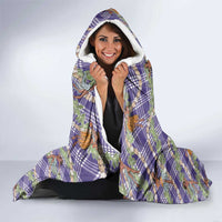 Lavender Palaka Hula Girls Seamless Hawaii Aloha Hooded Blanket LT7 - Polynesian Pride