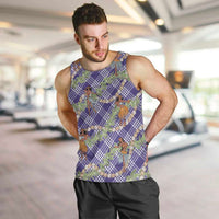 Lavender Palaka Hula Girls Seamless Hawaii Aloha Men Tank Top LT7 Lavender - Polynesian Pride