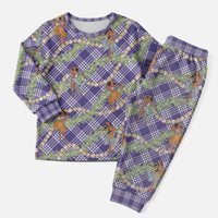 Lavender Palaka Hula Girls Seamless Hawaii Aloha Christmas Pajama Set LT7 Men Lavender - Polynesian Pride
