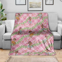 Lokelani Pink Palaka Hula Girls Seamless Hawaii Aloha Blanket - Polynesian Pride